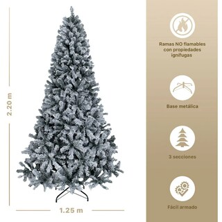 Foto 4 | Xtellar Árbol De Navidad Nevado Majestuoso 2.2m – Encanto Invernal Con 1050 Ramas Frondosas