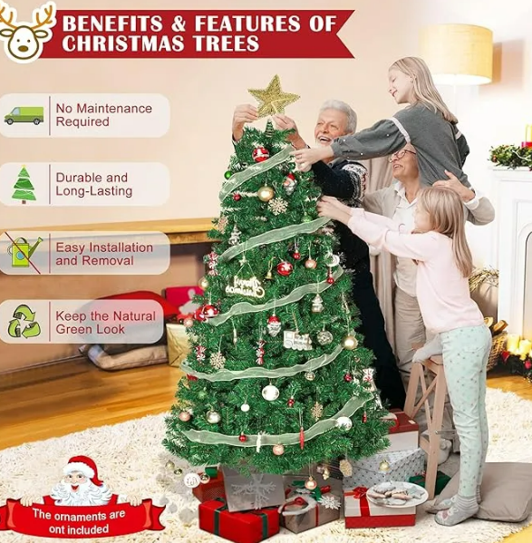 Foto 5 pulgar | Espectacular Árbol De Navidad Xtellar Artificial De 1.8 M – Verde Imperio - Transforme Su Hogar En Un Palacio Festivo