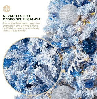 Foto 2 | Árbol Navideño Xtellar Nevado Azul Vibrante 1.8m Estilo Himalaya, 780 Ramas Frondosas