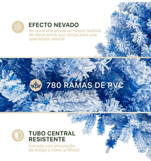 Foto 3 | Árbol Navideño Xtellar Nevado Azul Vibrante 1.8m Estilo Himalaya, 780 Ramas Frondosas