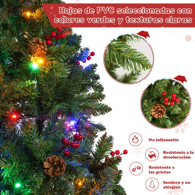 Foto 4 pulgar | Xtellar Árbol De Navidad De 7ft Premium Con Luces Led, 1100 Ramas Y Detalles Decorativos Únicos