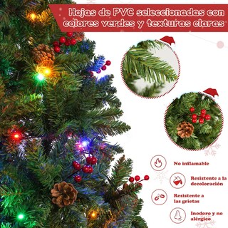 Foto 3 | Xtellar Árbol De Navidad De 7ft Premium Con Luces Led, 1100 Ramas Y Detalles Decorativos Únicos