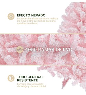 Foto 2 | Xtellar Árbol De Navidad Nevado 2.2m – Encanto Invernal Rosa Nevado Con 1050 Ramas