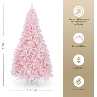 Foto 4 | Xtellar Árbol De Navidad Nevado 2.2m – Encanto Invernal Rosa Nevado Con 1050 Ramas