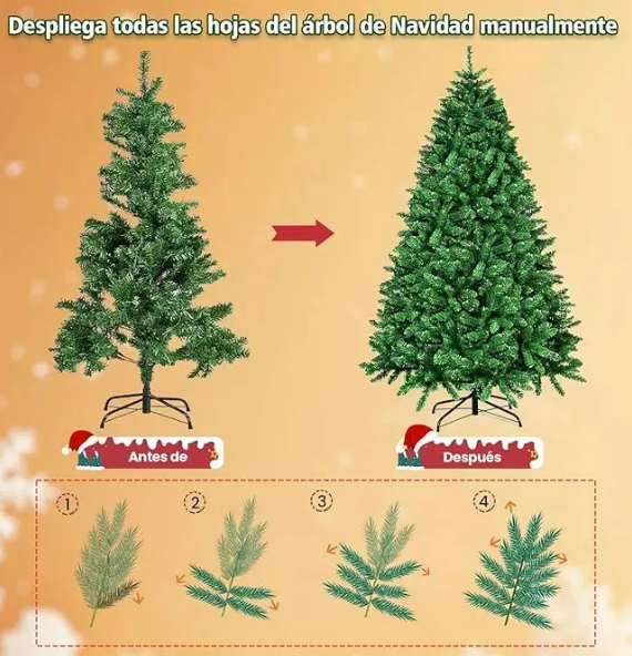 Foto 3 pulgar | Árbol De Navidad Xtellar Artificial De 1.8m, Color Verde - Perfecto Para Crear La Atmósfera Navideña Ideal.