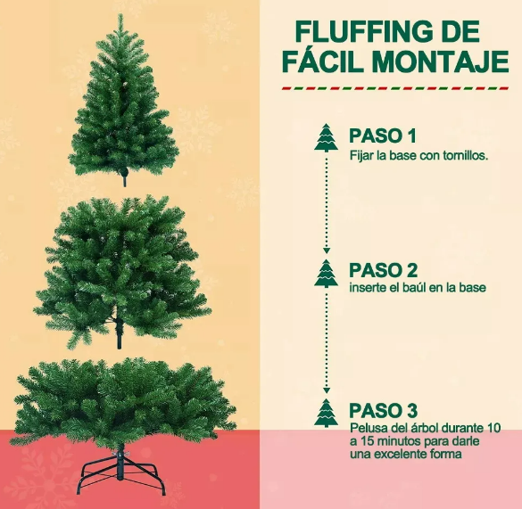 Foto 4 pulgar | Árbol De Navidad Xtellar Artificial De 1.8m, Color Verde - Perfecto Para Crear La Atmósfera Navideña Ideal.