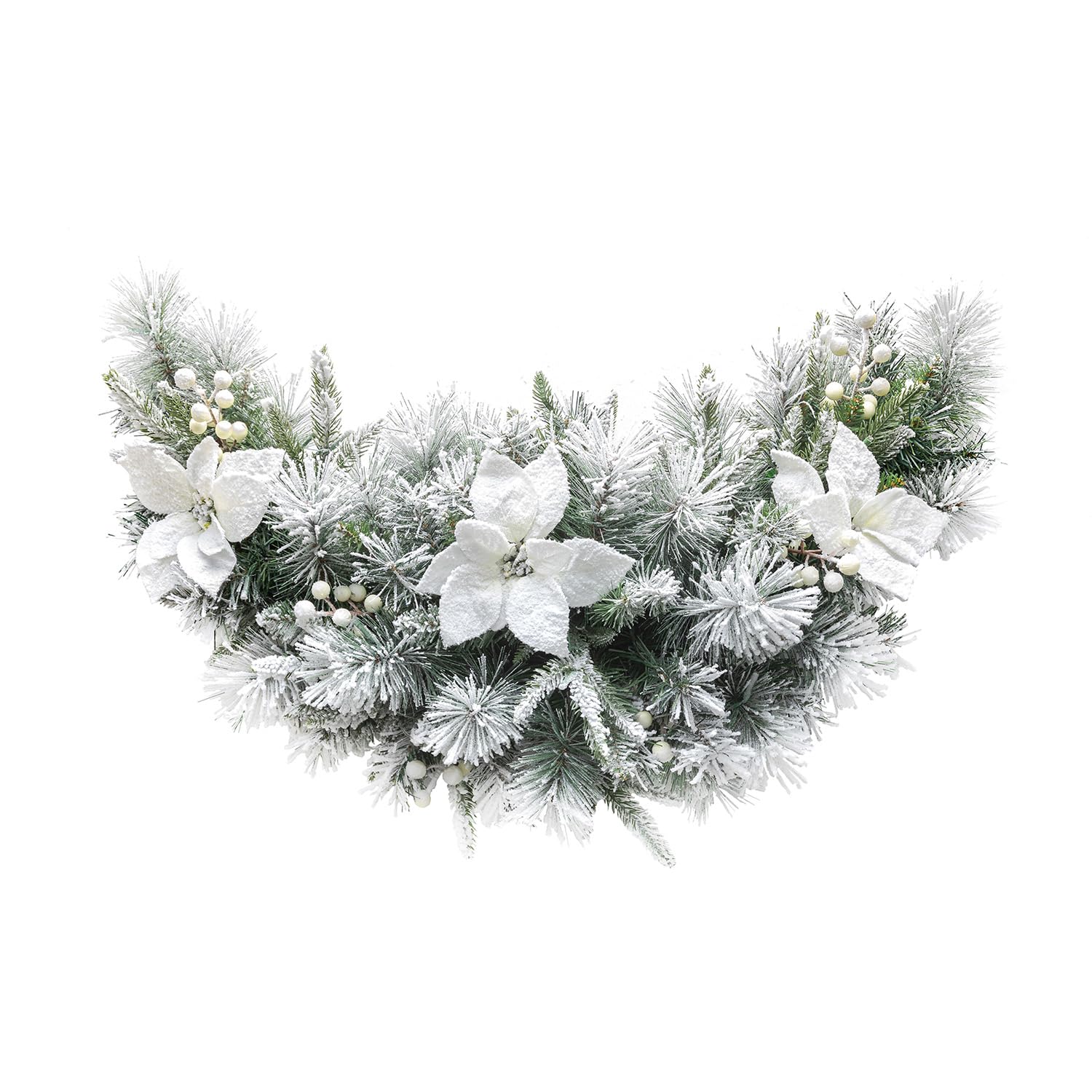 Foto 7 pulgar | Christmas Swag Glitzhome Preiluminado Con Vegetación Flocada, 90 Cm, Con Luz - Venta Internacional.