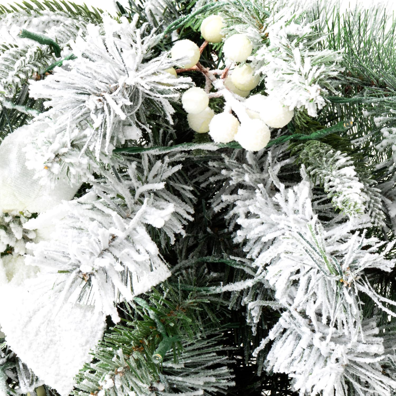 Foto 8 pulgar | Christmas Swag Glitzhome Preiluminado Con Vegetación Flocada, 90 Cm, Con Luz - Venta Internacional.