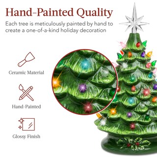 Foto 2 | Árbol De Navidad De Cerámica Best Choice, 15 Cm, Preiluminado Con 64 Luces - Venta Internacional.