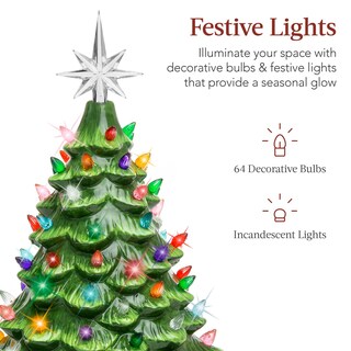 Foto 3 | Árbol De Navidad De Cerámica Best Choice, 15 Cm, Preiluminado Con 64 Luces - Venta Internacional.