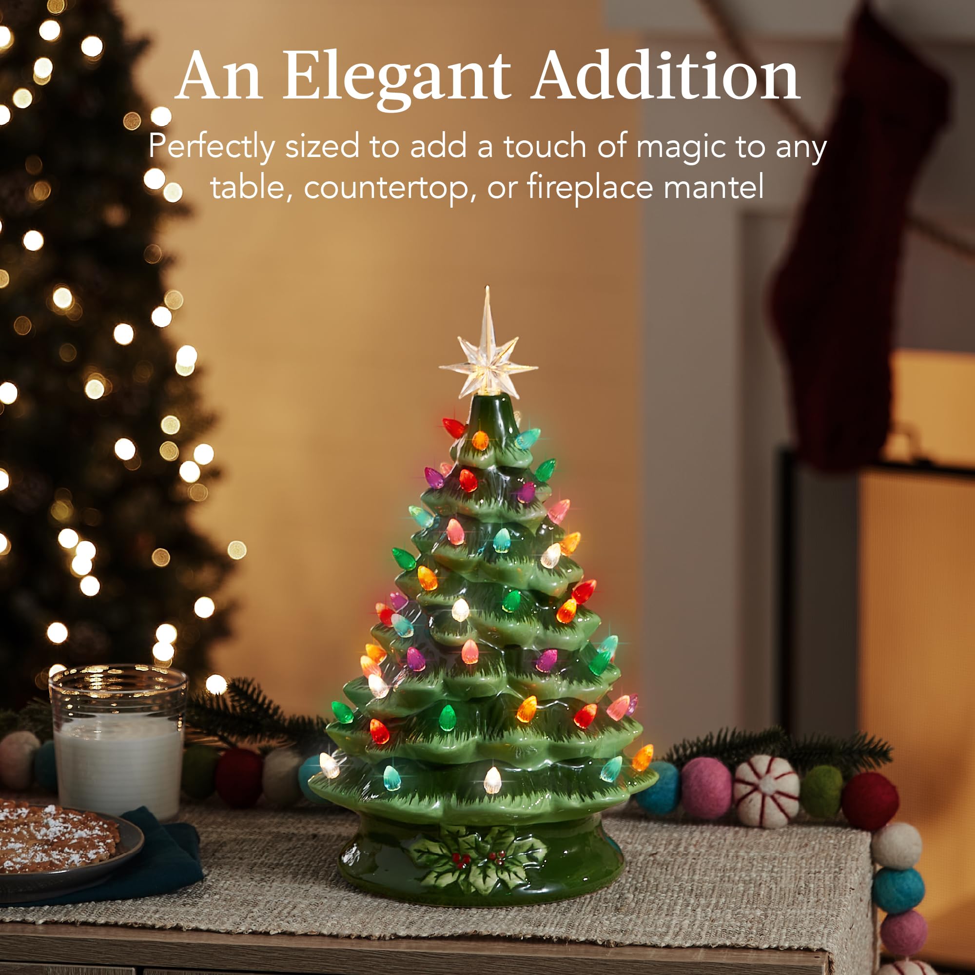 Foto 6 pulgar | Árbol De Navidad De Cerámica Best Choice, 15 Cm, Preiluminado Con 64 Luces - Venta Internacional.