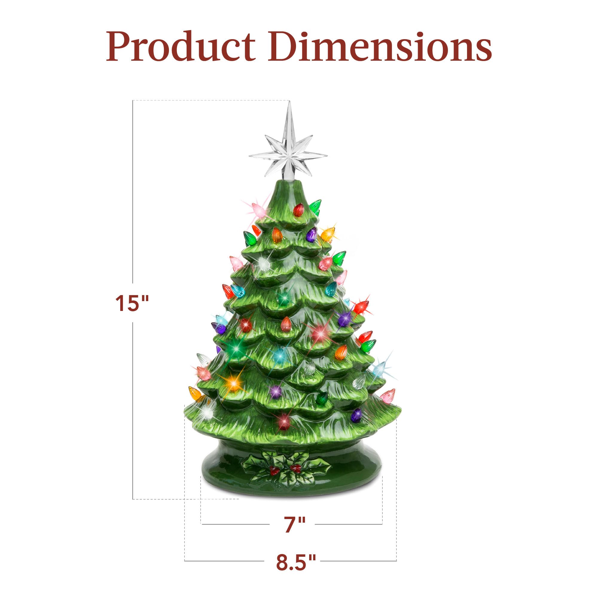 Foto 8 pulgar | Árbol De Navidad De Cerámica Best Choice, 15 Cm, Preiluminado Con 64 Luces - Venta Internacional.