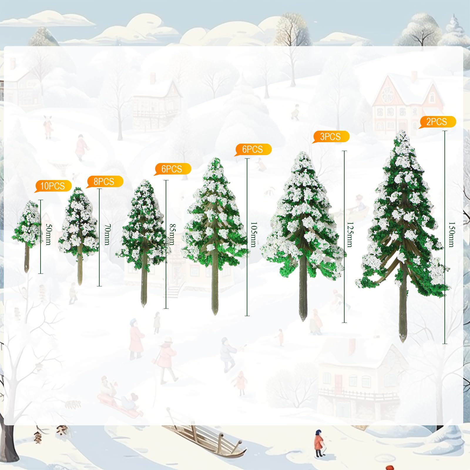 Foto 3 pulgar | Minipino De Nieve Model Trees Skylety, De 5 A 15 Cm, 35 Unidades - Venta Internacional.