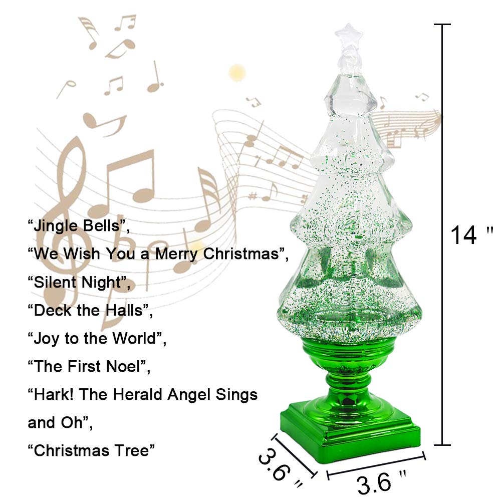 Foto 4 pulgar | Árbol De Navidad Con Forma De Bola De Nieve Eldnacele, Iluminación Musical De 14 Pulgadas - Venta Internacional.
