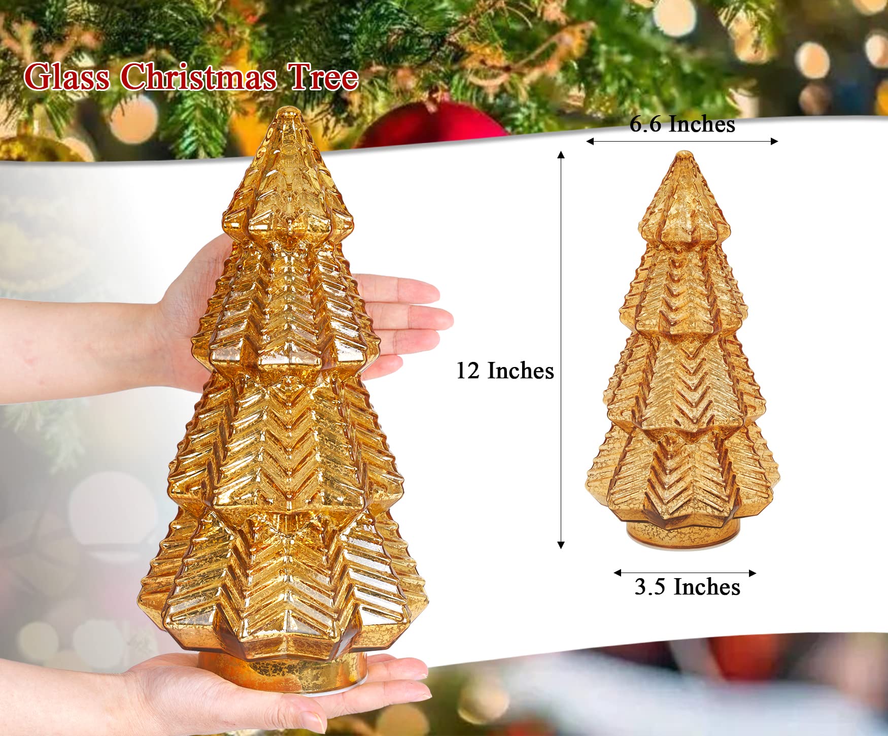 Foto 6 pulgar | Árbol de Navidad para Mesa Lamris con Iluminación Dorado - Venta Internacional