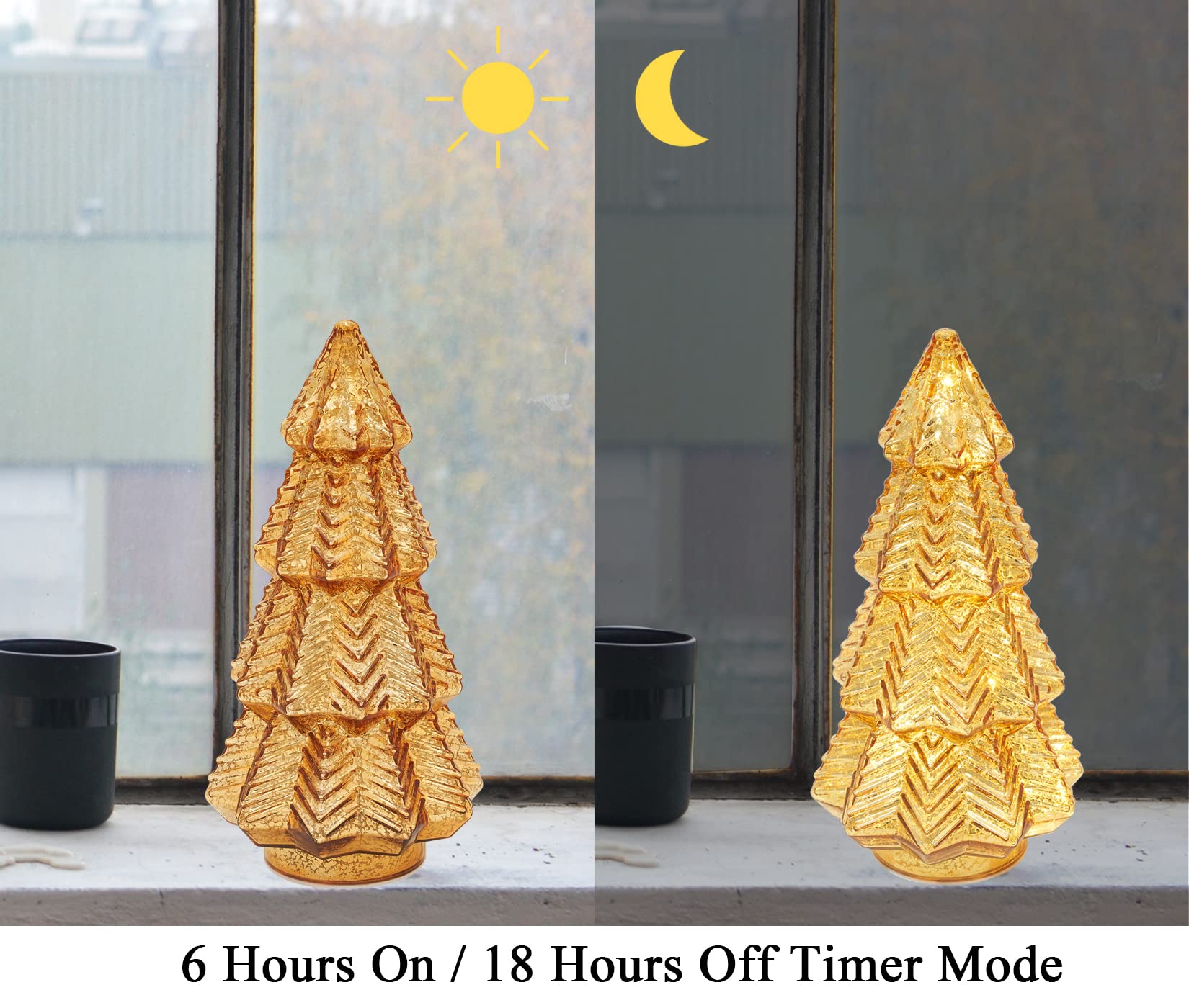 Foto 7 pulgar | Árbol de Navidad para Mesa Lamris con Iluminación Dorado - Venta Internacional