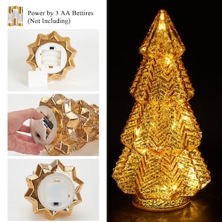 Foto 7 | Árbol de Navidad para Mesa Lamris con Iluminación Dorado - Venta Internacional
