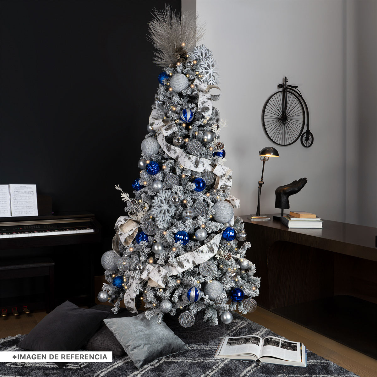 Foto 7 | Árbol De Navidad Nevado Esquimal Pino Verde Oscuro 2.20m Con 1050 Ramas