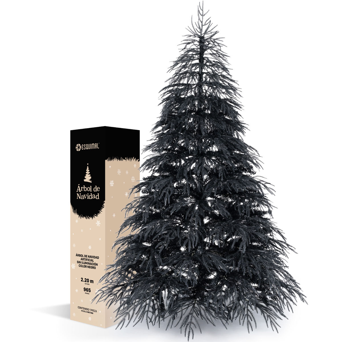 Foto 2 pulgar | Árbol De Navidad Frondoso Esquimal Pino Negro 2.20m Con 965 Ramas