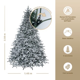 Foto 5 | Árbol De Navidad Esquimal Pino Verde Oscuro Nevado 2.50 M Con 1750 Ramas