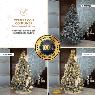 Foto 6 | Árbol De Navidad Esquimal Pino Verde Oscuro Nevado 2.50 M Con 1750 Ramas