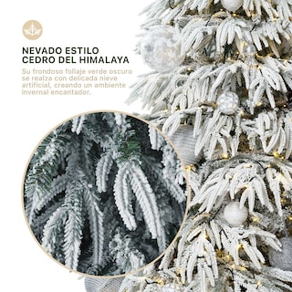Foto 2 | Árbol De Navidad Esquimal Pino Verde Nevado Frondoso 2.50 M Con 1405 Ramas Mixtas