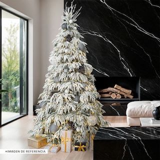 Foto 7 | Árbol De Navidad Esquimal Pino Verde Nevado Frondoso 2.50 M Con 1405 Ramas Mixtas