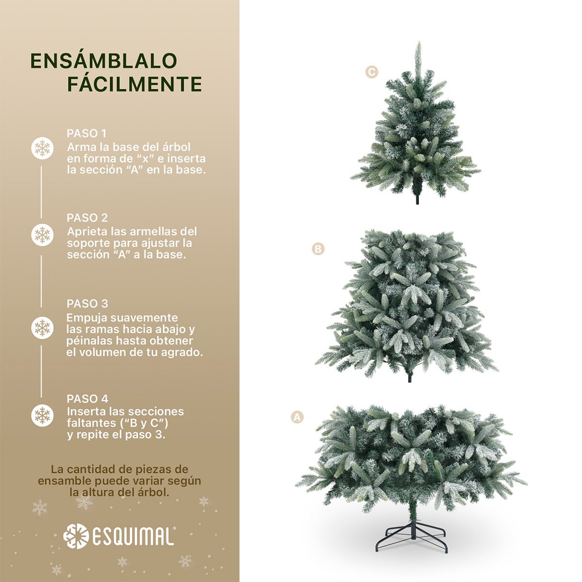 Foto 5 pulgar | Árbol De Navidad Esquimal Pino Verde Nevado 2.50 M Con 1603 Ramas