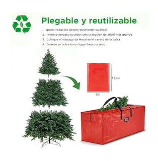 Foto 3 | Bolsa De Almacenamiento Del Árbol De Navidad 160×38×76cm Eo Safe Imports Esi-20509 Rojo