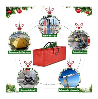Foto 4 | Bolsa De Almacenamiento Del Árbol De Navidad 160×38×76cm Eo Safe Imports Esi-20509 Rojo