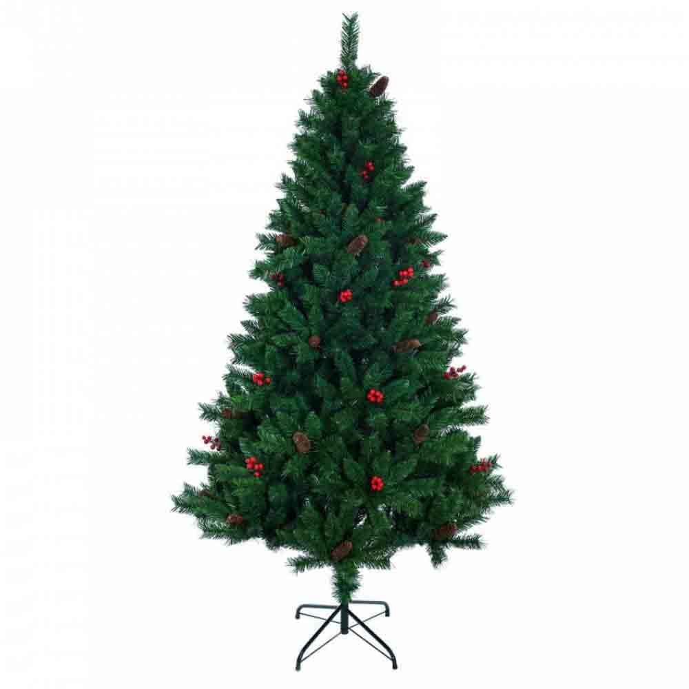 Árbol De Navidad Verde 1.80 M Con Berries Y Piñas De Pino Decorativos  Estilo Natural Realista Kyuden Home $6,499