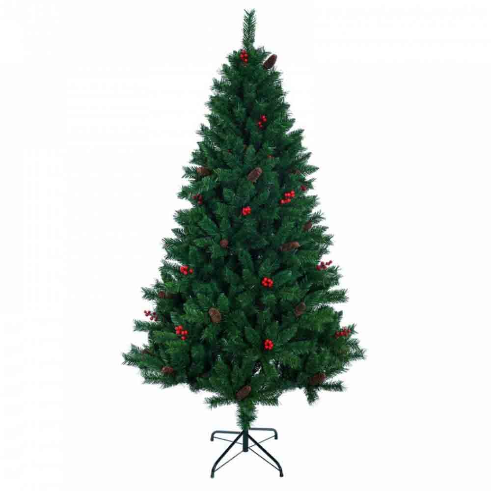 Foto 2 pulgar | Árbol De Navidad Verde 1.80 M Con Berries Y Piñas De Pino Decorativos  Estilo Natural Realista Kyuden Home