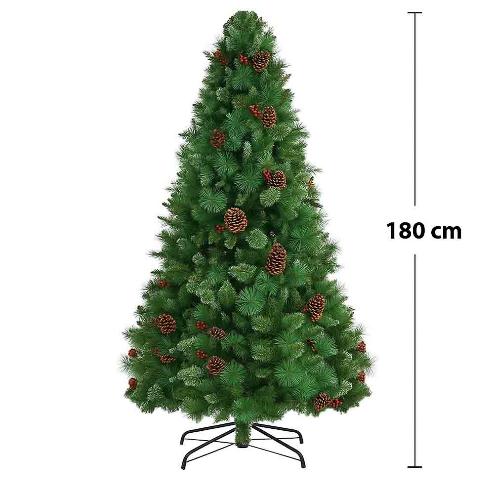 Foto 3 pulgar | Árbol De Navidad Verde 1.80 M Con Berries Y Piñas De Pino Decorativos  Estilo Natural Realista Kyuden Home