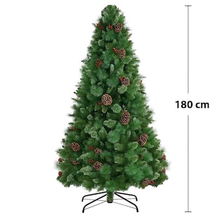 Foto 2 | Árbol De Navidad Verde 1.80 M Con Berries Y Piñas De Pino Decorativos Estilo Natural Realista Kyuden Home