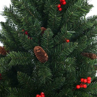 Foto 3 | Árbol De Navidad Verde 1.80 M Con Berries Y Piñas De Pino Decorativos Estilo Natural Realista Kyuden Home