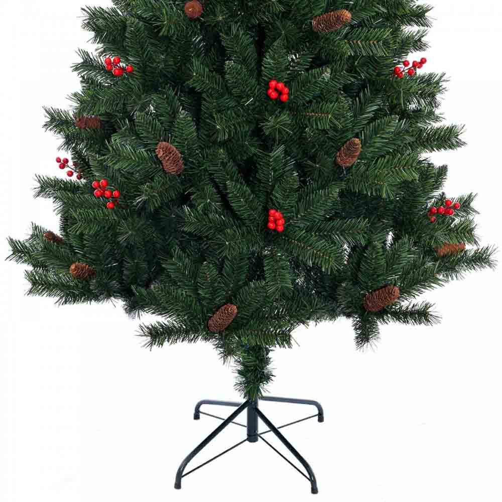 Foto 5 pulgar | Árbol De Navidad Verde 1.80 M Con Berries Y Piñas De Pino Decorativos  Estilo Natural Realista Kyuden Home
