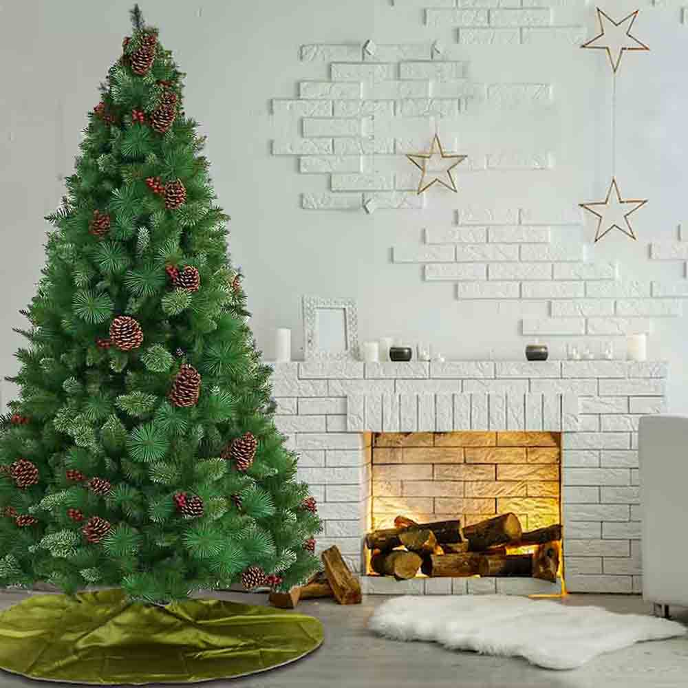 Foto 7 pulgar | Árbol De Navidad Verde 1.80 M Con Berries Y Piñas De Pino Decorativos  Estilo Natural Realista Kyuden Home