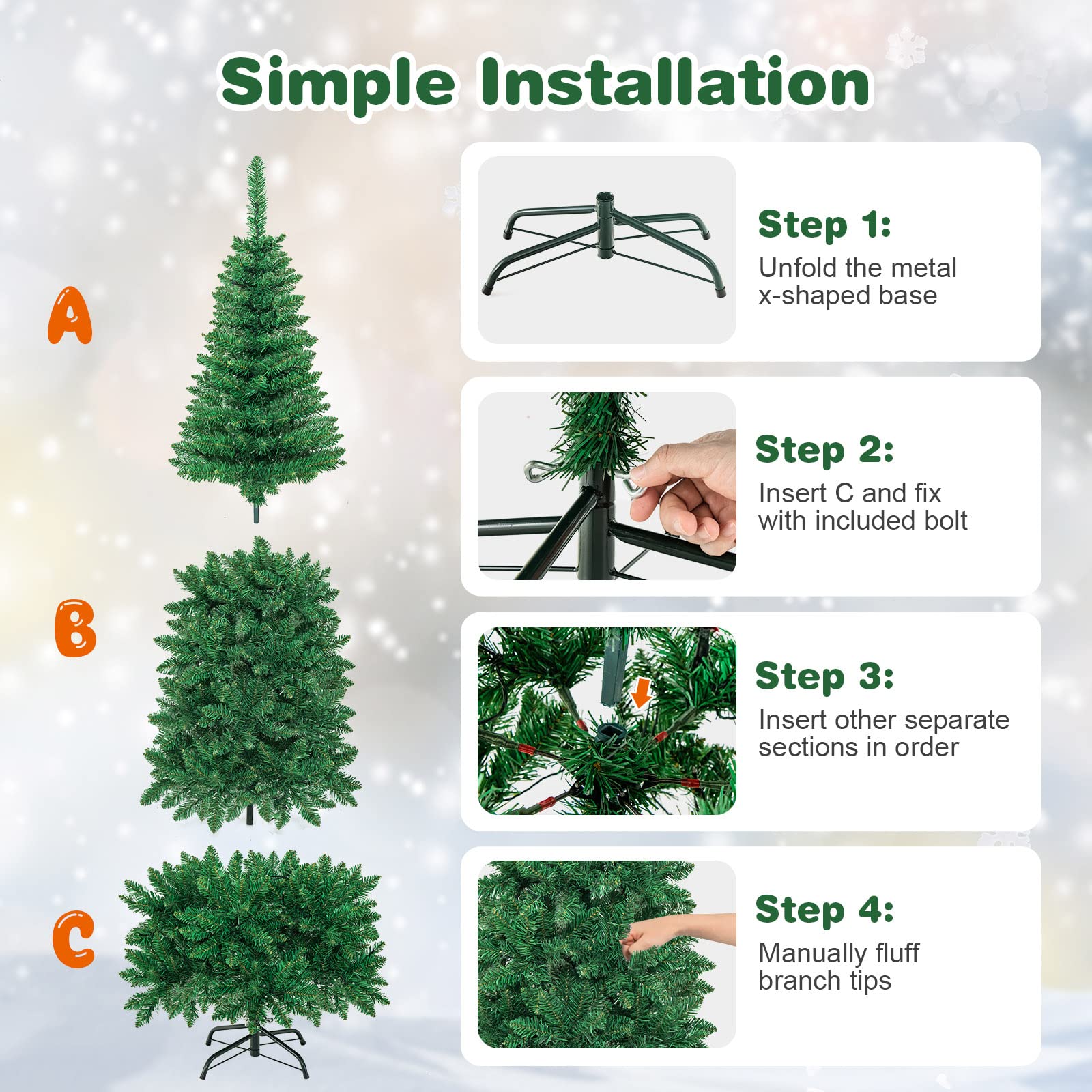 Foto 6 pulgar | Lápiz Preiluminado Goplus Christmas Tree De 2 2 M Con 250 Luces Led - Venta Internacional.