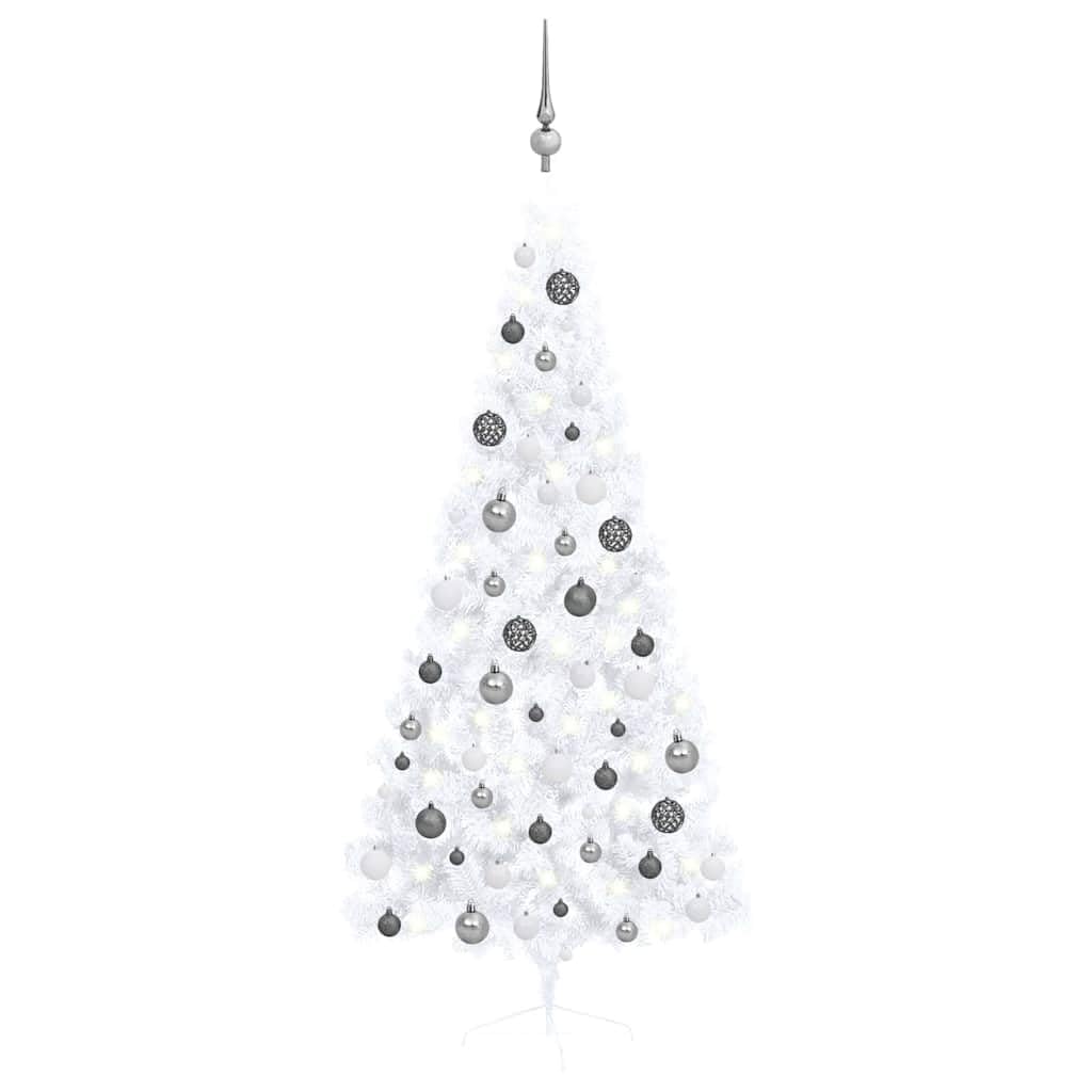 Foto 2 pulgar | Medio Árbol De Navidad Artificial Vidaxl Con Led Y Juego De Bolas - Venta Internacional.