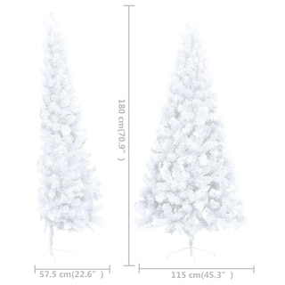 Foto 4 | Medio Árbol De Navidad Artificial Vidaxl Con Led Y Juego De Bolas - Venta Internacional.