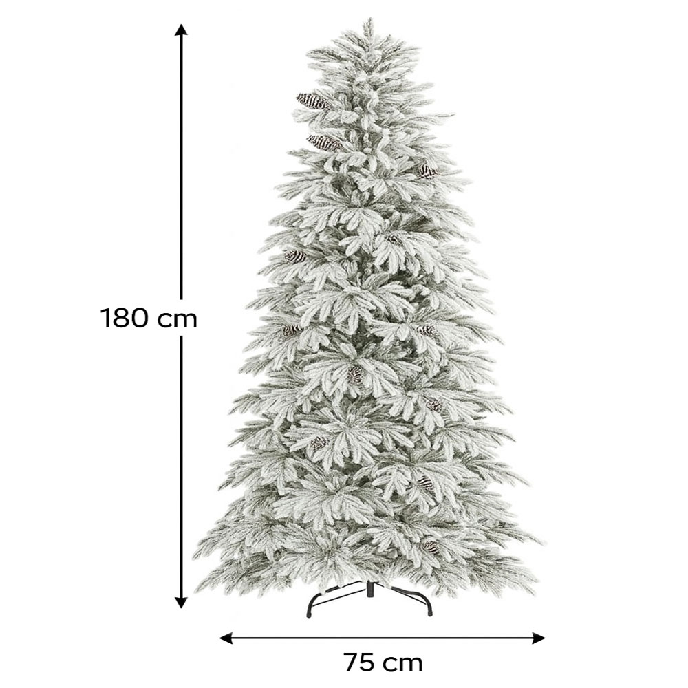 Foto 3 pulgar | Árbol De Navidad Premium Nevado Con Piñas 1.80 M X .75 M – Realista  Elegante Y Duradero Kyuden Home