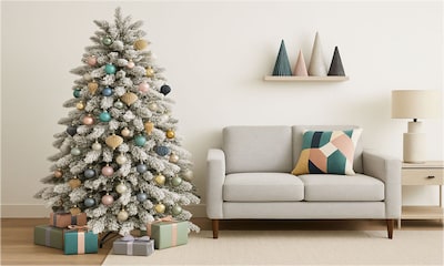 Foto 5 | Árbol De Navidad Premium Nevado Con Piñas 1.80 M X .75 M – Realista Elegante Y Duradero Kyuden Home