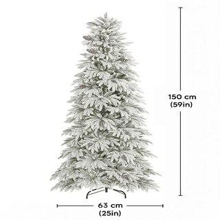 Foto 2 | Árbol De Navidad Premium Nevado Con Piñas 1.50 M X .63 M – Realista Elegante Y Duradero Kyuden Home