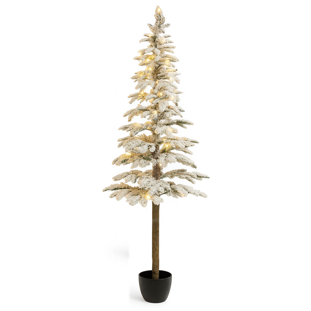 Foto 2 pulgar | Árbol De Navidad Premium Nevado Con Luces Led Y Maceta 1.80 M X 22 Cm – Slim  Moderno Y Elegante Kyuden Home