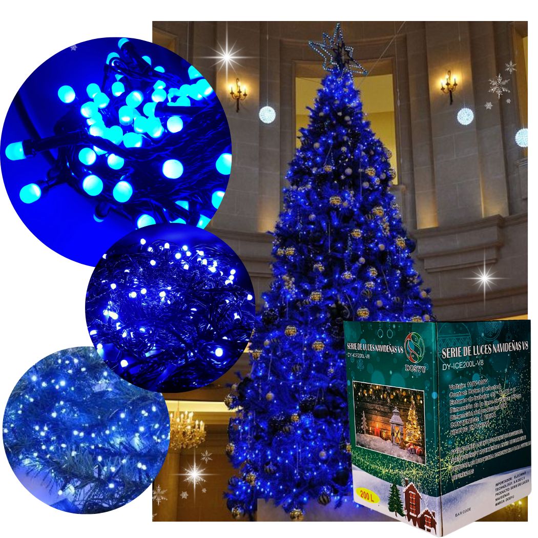 Serie de Luces Navideñas 200 Leds 10 Mts color Azul Dosyu $239