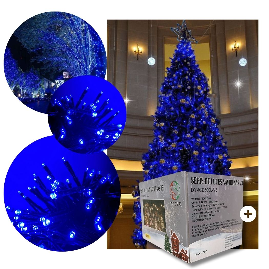 Serie Navideña 500 Leds 8 Mts color Azul Dosyu