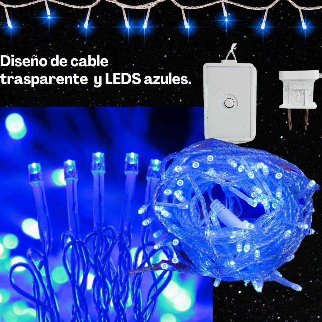 Foto 4 pulgar | Serie Navideña 300 Leds 15 Mts color Azul Dosyu