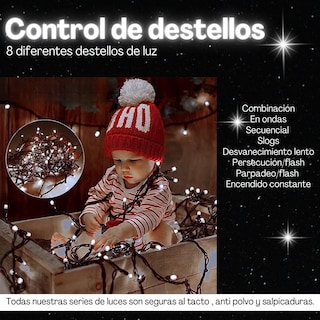 Foto 3 | Serie de Luces Navideñas 500 Leds 25 Mts color Blanco Frio Dosyu