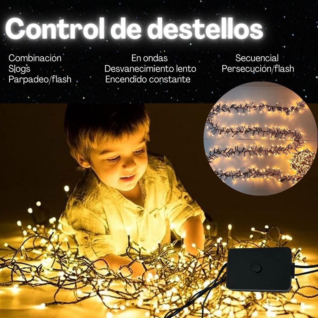 Foto 4 | Serie Navideña 1000 Leds 16 Mts color Blanco Cálido Dosyu
