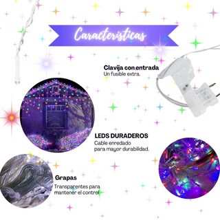 Foto 3 | Cascada de Luces de Navidad Dosyu Ice200l Multicolor